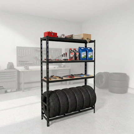 Steel Tire Rack, 3-Shelf Adjustable Garage Storage