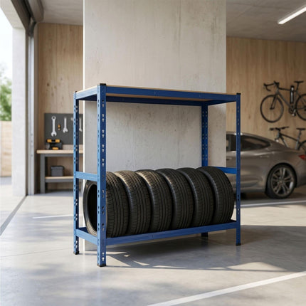 Stahl-Reifenregal mit verstellbaren Fachböden für die Garage