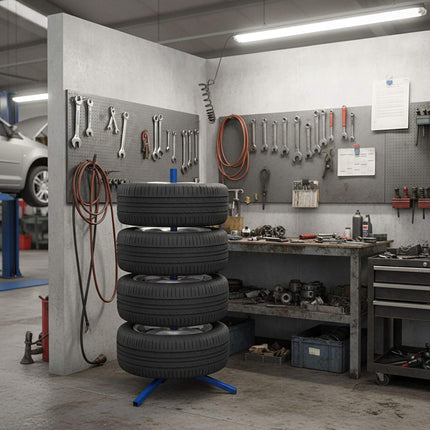 Steel Tyre Rack – Holds 4 Tyres, Up to 285mm Wide