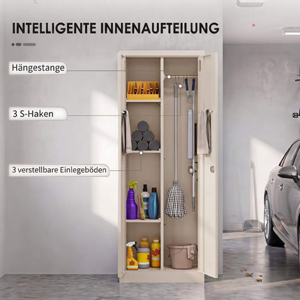 Steel Utility Cabinet with Adjustable Shelves, 60x40x165 cm