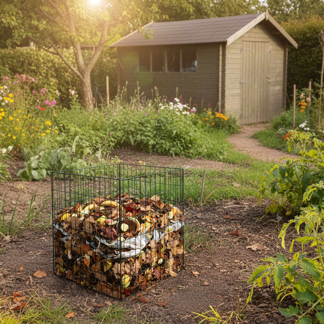 Steel Wire Mesh Garden Composters, 2-Piece Set