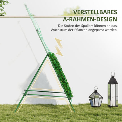 Rostfreies A-förmiges Gartenspalier aus Stahl, 101x133x227 cm