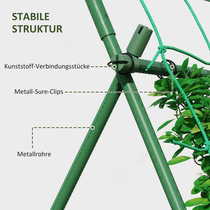 Rostfreies A-förmiges Gartenspalier aus Stahl, 101x133x227 cm