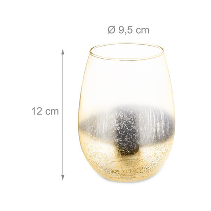 Stemless wine glasses set of 2 gold