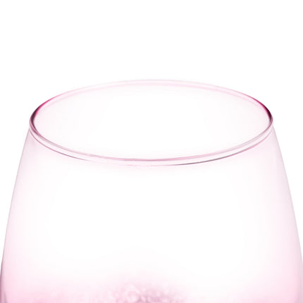 Lot de 2 verres à vin sans pied roses