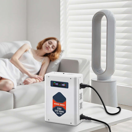Step Down Voltage Converter 3000VA, 220V to 110V, 2 Outlets