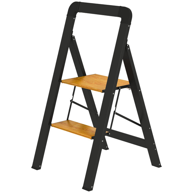 Aluminiumleiter – 2 Stufen, rutschfest, 150 kg Tragkraft