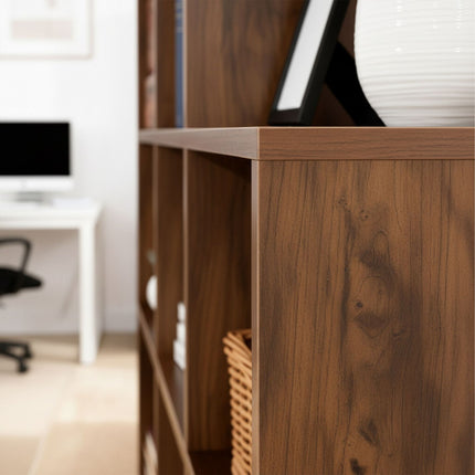 Stepped Bookcase, 10 Compartments, MDF Wood Finish