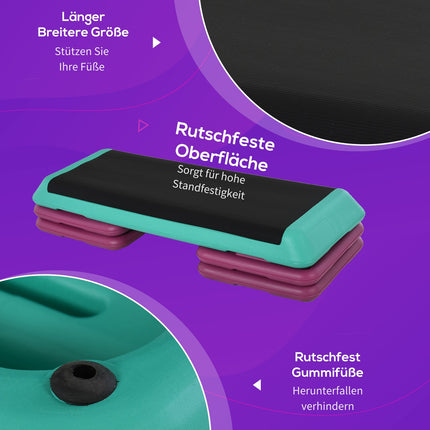 Verstellbarer Aerobic-Stepper, rutschfeste Oberfläche, 3 Höhen