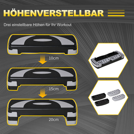 Verstellbarer Aerobic Stepper, 3 Höhen, 150 kg Tragkraft