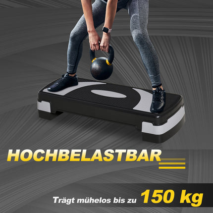 Verstellbarer Aerobic Stepper, 3 Höhen, 150 kg Tragkraft