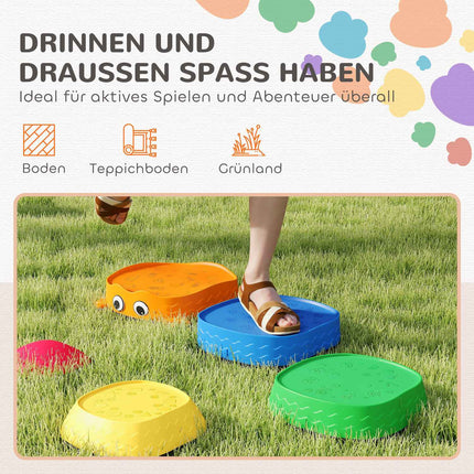 Trittsteine Set, Stapelbare Froschform, Buntes Plastik