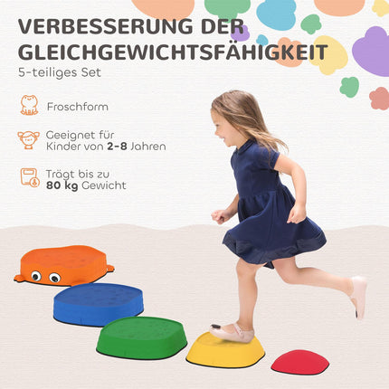 Trittsteine Set, Stapelbare Froschform, Buntes Plastik