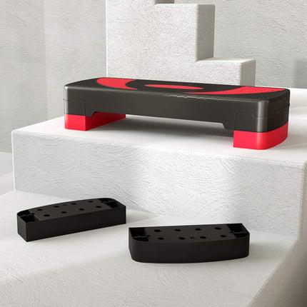 Verstellbarer Aerobic Stepper – 3 Höhen für Fitness, Rot