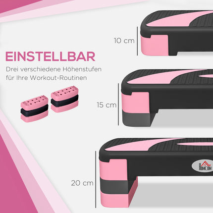 Höhenverstellbarer Aerobic Stepper, 3 Stufen, 150 kg Tragkraft