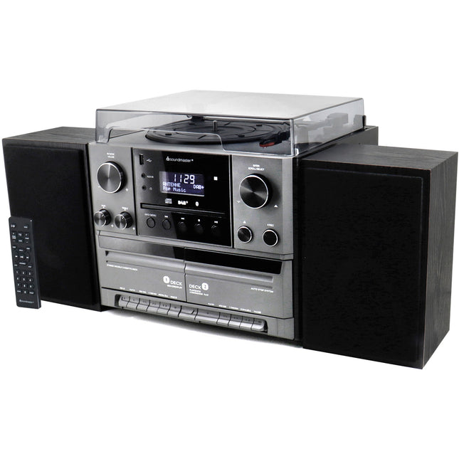 Stereo-Musikcenter MCD5600 mit DAB+/UKW-Radio, CD/MP3, Plattenspieler, Doppelkassette, USB, Bluetooth