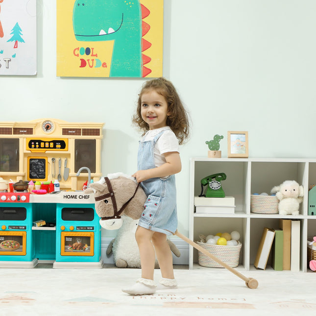 Steckenpferd mit Sound und Rädern – Kinder ab 24 Monaten, Grau