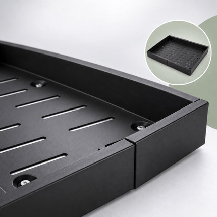Stick-On Telescopic Drawer for Kitchen Cabinets, 30 kg Load, 42 cm Deep, Black