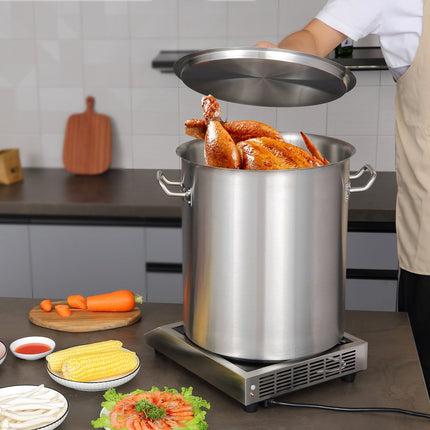 Stockpot 42 Qt 18-8 Stainless Steel With Lid, Commercial