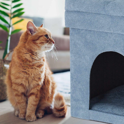 Stool for cat cave in grey