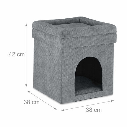 Hocker für Katzenhöhle in grau