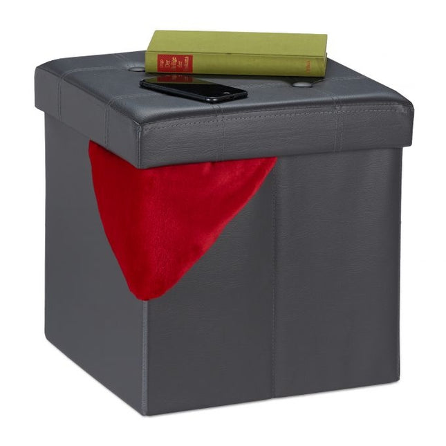 Hocker aus Kunstleder mit Stauraum