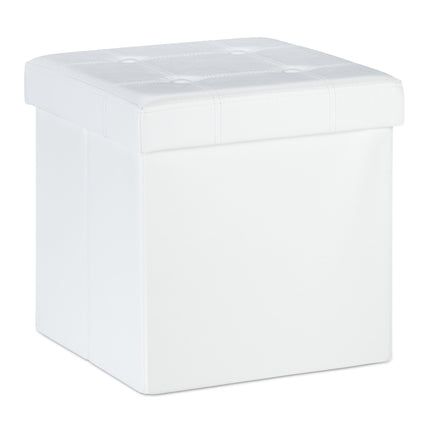 Stool in artificial leather with storage space