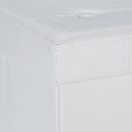 Stool in artificial leather with storage space
