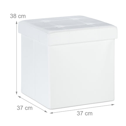 Stool in artificial leather with storage space