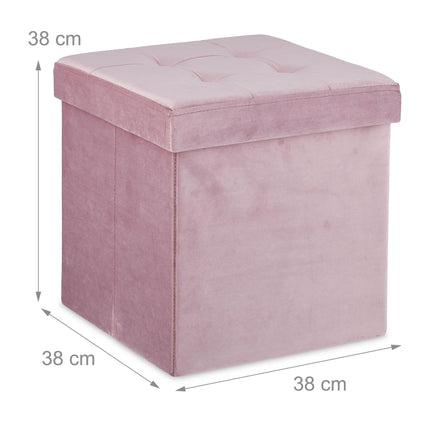Stool in pink velvet