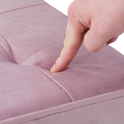 Stool in pink velvet