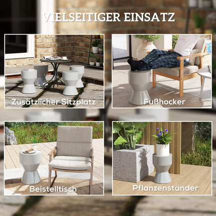 Gartenschemel aus Keramik in Sanduhrform, 120 kg Tragkraft, wetterfest