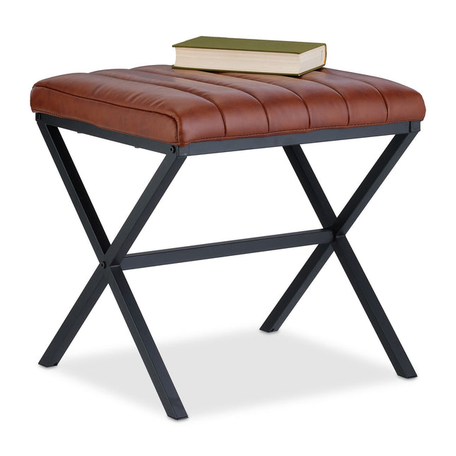 Hocker mit Kunstlederbezug