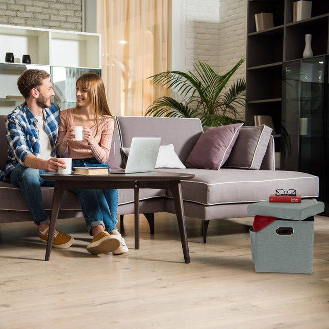 Hocker mit Stauraum und Taschen