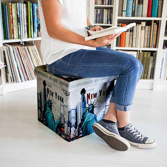 Hocker mit Stauraum Trendmotiv