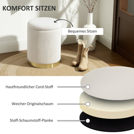 Cremeweiß gepolsterte Lagerpalette mit Stahlgestell