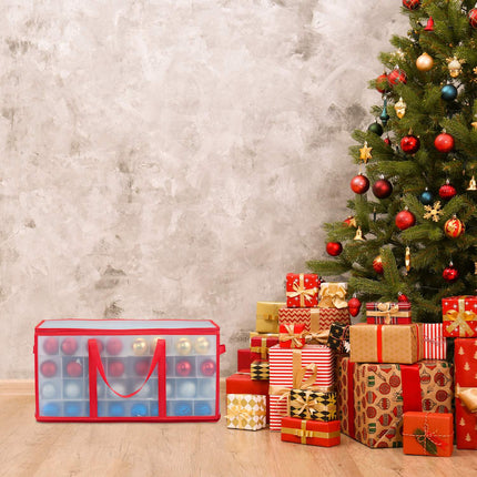 Aufbewahrungstasche für 128 Weihnachtskugeln, verstellbare Teiler
