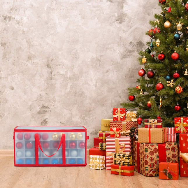 Aufbewahrungstasche für 128 Weihnachtskugeln, verstellbare Teiler