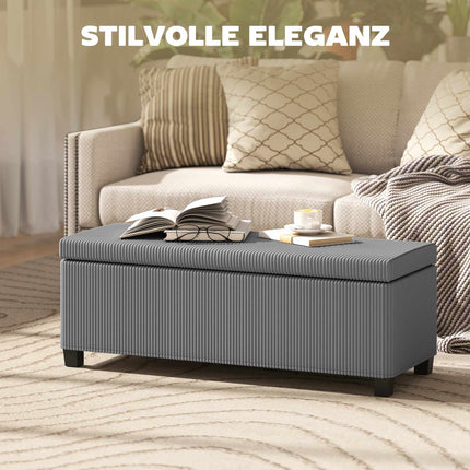 Sitzbank mit Cordbezug, 84L, Grau