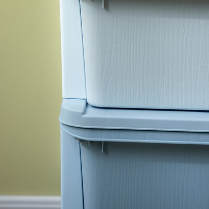 Blaue Aufbewahrungsboxen für Kinder mit Deckel und Schublade