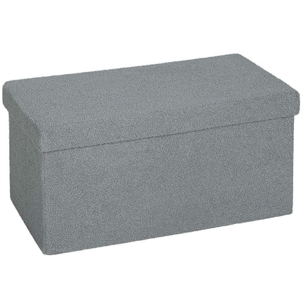Storage Ottoman, Upholstered Bench with Lid, Dark Gray