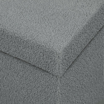 Storage Ottoman, Upholstered Bench with Lid, Dark Gray