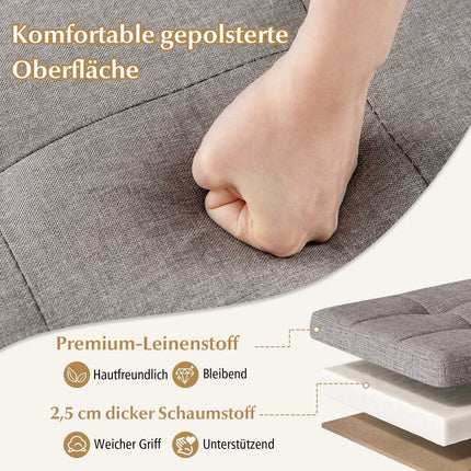 Úložný taburet ze lněné látky, 53.5L, béžová, 45cm