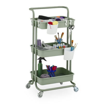 Storage Trolley with Felt Inserts and Accessories