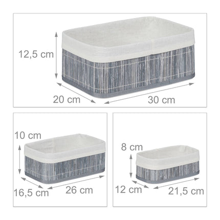 Storage basket bathroom 3 parts