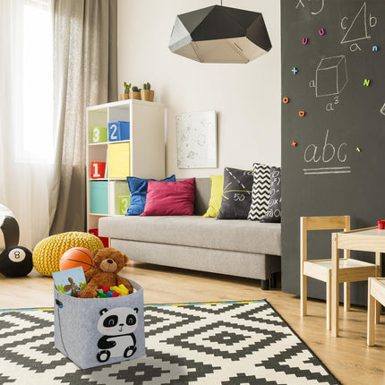 Aufbewahrungskorb aus Filz mit Tiermotiven