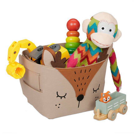 Storage basket in felt with animal motifs