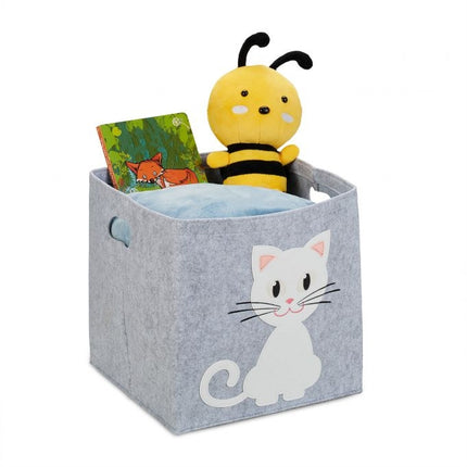 Aufbewahrungskorb aus Filz mit Tiermotiven