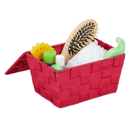 Storage basket with lid