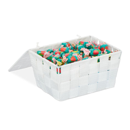 Panier de rangement avec couvercle